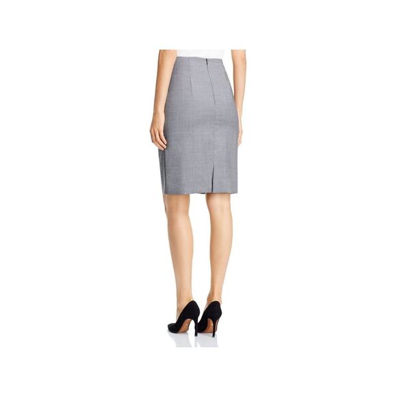 BOSS Womens Gray Stretch Lined Above The Knee Wear To Work Pencil Skirt 4 - Picture 2 of 2